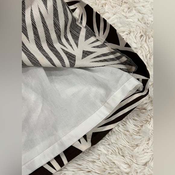 Anthropologie Tabitha Seabed Dress 6 Brown Palm Leaves Tropical Shift Sleeveless - Picture 7 of 8